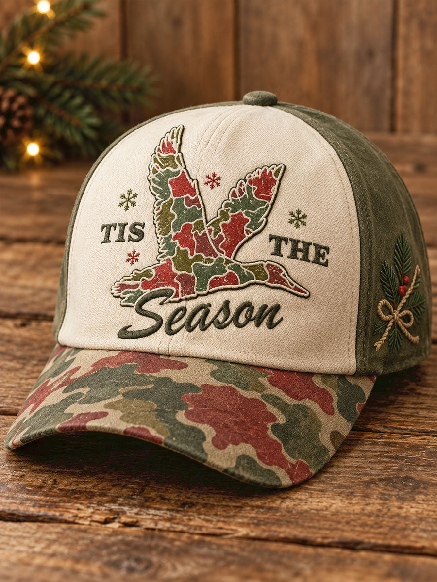 Unisex Hunting Season Vintage Christmas Art Printed Hat
